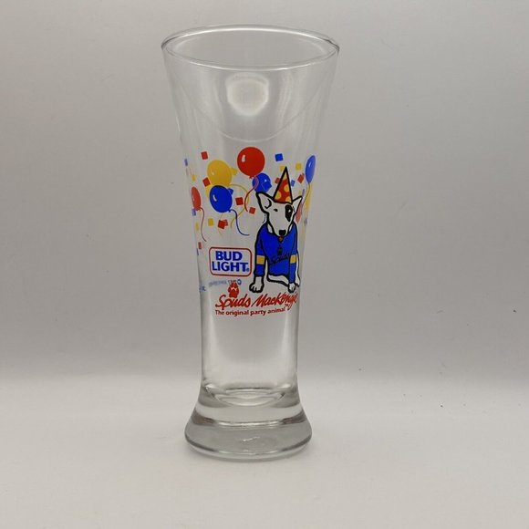 Vintage 1987 Spuds Mackenzie Dog Bud Light Beer Glass Party Balloons - Picture 1 of 5
